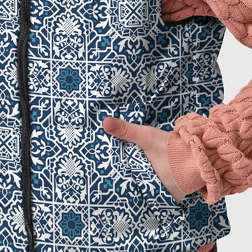 Детский жилет Геометрический узор бело-синий / 3D-Черный – фото 5