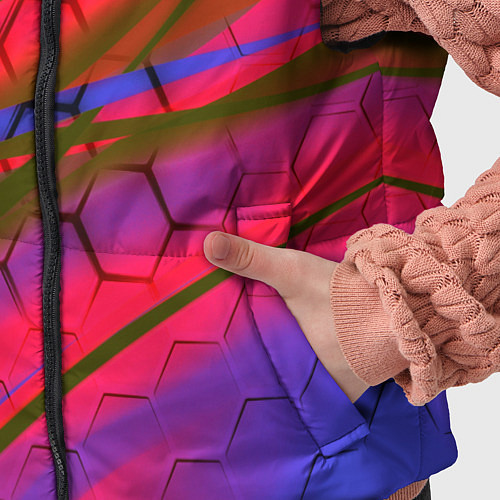 Детский жилет Неоновая броня соты / 3D-Красный – фото 5