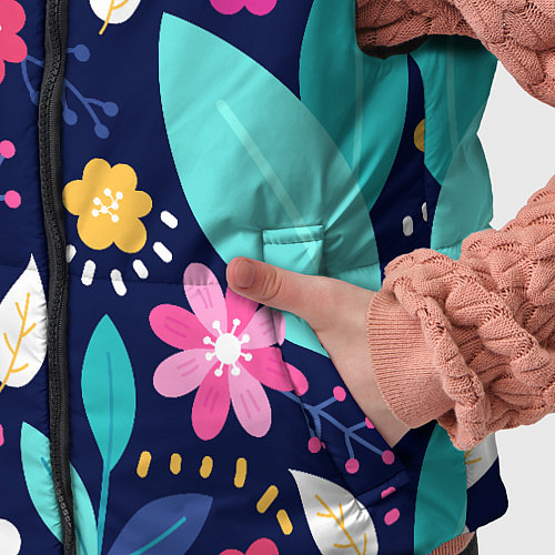 Детский жилет Абстракция цветочный фон / 3D-Черный – фото 5