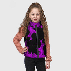 Детский жилет Неоновый огонь текстура, цвет: 3D-светло-серый — фото 2