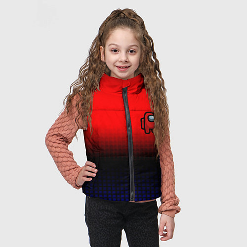 Детский жилет Among us geometry gradient / 3D-Красный – фото 3