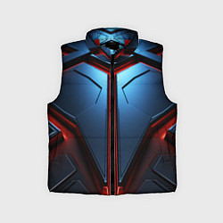 Детский жилет Разлом плит под углом с красным светом, цвет: 3D-красный