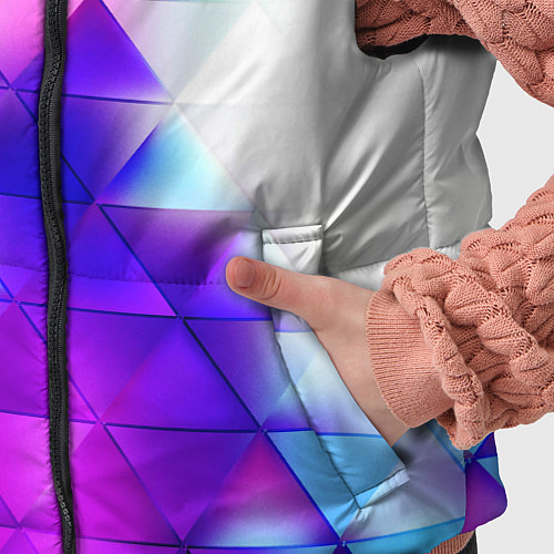 Детский жилет Неоновые треугольники абстракция / 3D-Черный – фото 5