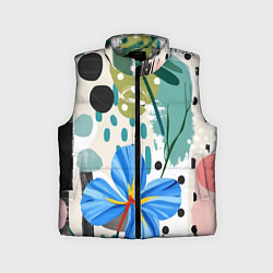 Детский жилет Цветы горошек абстракция, цвет: 3D-светло-серый