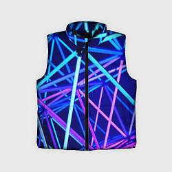 Детский жилет Неоновая текстура геометрия, цвет: 3D-черный