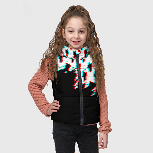 Детский жилет Billie Eilish pattern glitch / 3D-Красный – фото 3