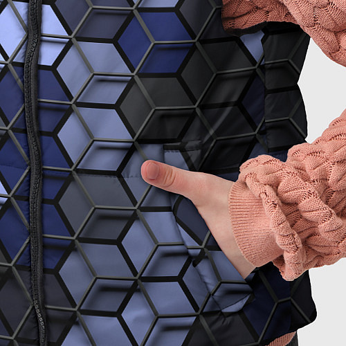 Детский жилет Серо синие соты / 3D-Черный – фото 5