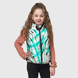 Детский жилет Чёрно-голубая агрессивная абстракция на белом фоне, цвет: 3D-красный — фото 2