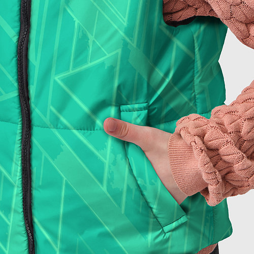 Детский жилет Мятный зелёный однотонный геометричный / 3D-Черный – фото 5