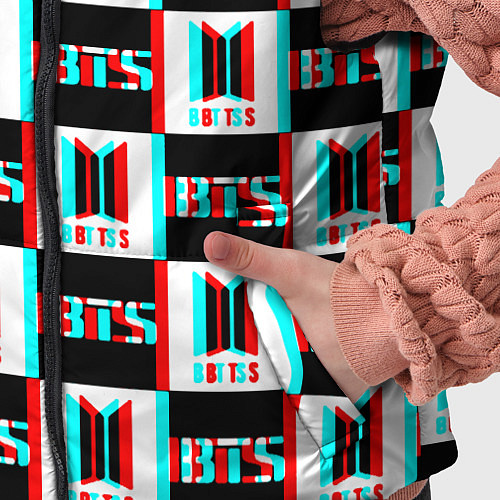 Детский жилет BTS glitch pattern / 3D-Черный – фото 5