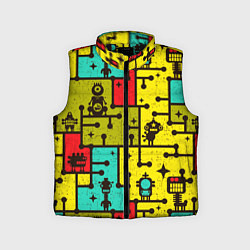 Детский жилет Роботы монстры паттерн, цвет: 3D-черный