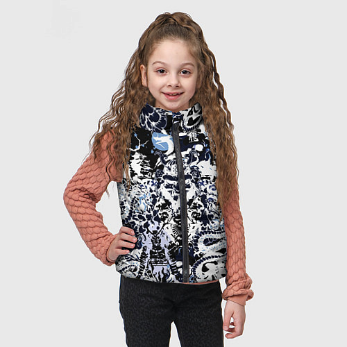 Детский жилет Японский самурай и драконы / 3D-Светло-серый – фото 3