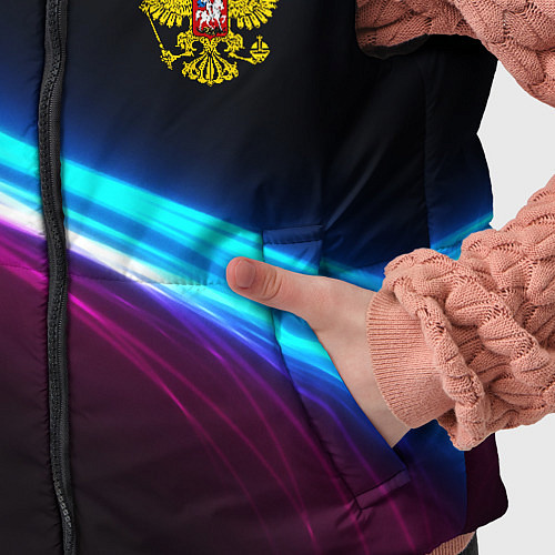 Детский жилет Россия неоновые волны / 3D-Черный – фото 5