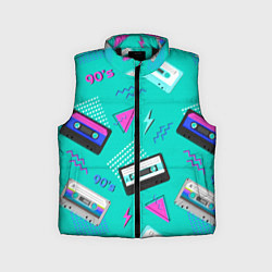 Детский жилет Бирюзовая кассета из 90-х, цвет: 3D-черный