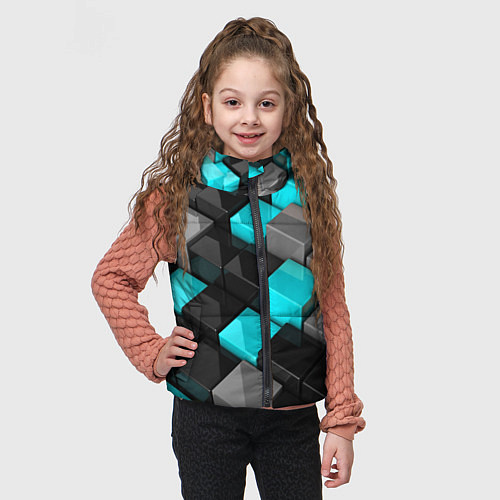 Детский жилет Абстрактные кубы / 3D-Красный – фото 3