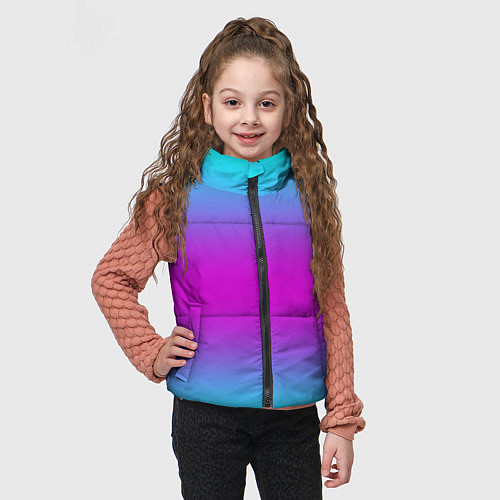 Детский жилет Градиент неоновые цвета / 3D-Красный – фото 3