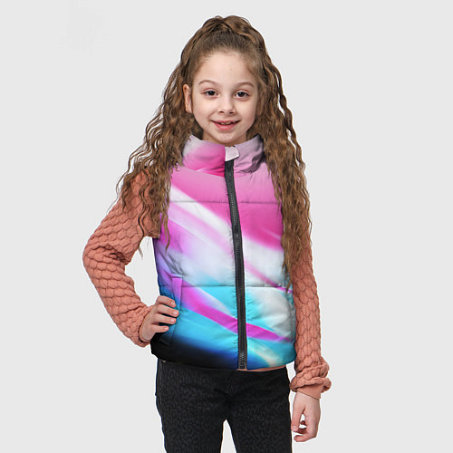 Детский жилет Неоновые краски градиент / 3D-Красный – фото 3
