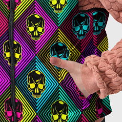 Детский жилет Черепа в ромбах, цвет: 3D-черный — фото 2