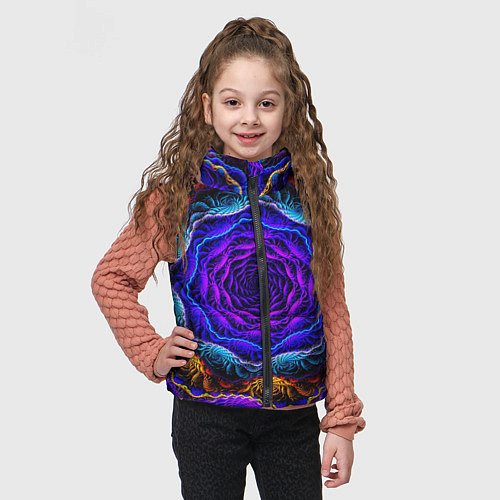 Детский жилет Неоновая психоделика / 3D-Красный – фото 3