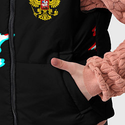 Детский жилет Герб глитч краски, цвет: 3D-черный — фото 2