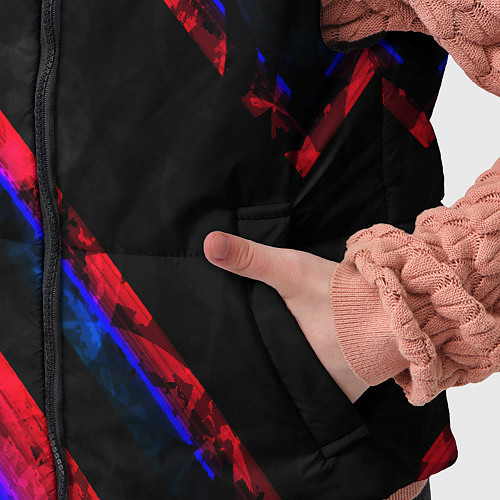 Детский жилет Неоновые штрихи геометрия / 3D-Светло-серый – фото 5