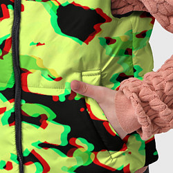 Детский жилет Камуфляж зелёный глитч, цвет: 3D-черный — фото 2