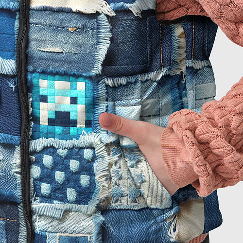 Детский жилет Пэчворк из Minecraft / 3D-Черный – фото 5