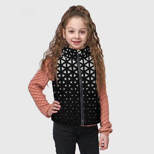 Детский жилет Геометрический градиент - чёрно-белый / 3D-Светло-серый – фото 3