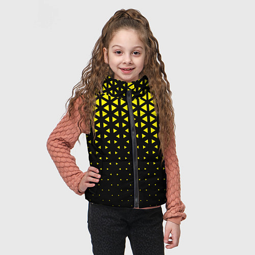 Детский жилет Геометрический градиент - чёрно-жёлтый / 3D-Светло-серый – фото 3