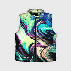 Детский жилет Абстракция смесь красок сине-зелёный