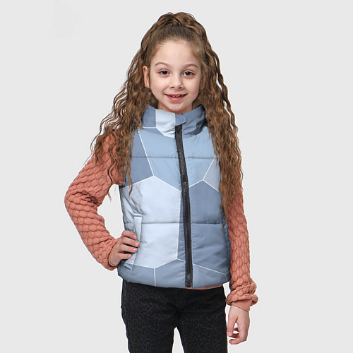 Детский жилет Стальной голубой крупная мозаика / 3D-Светло-серый – фото 3