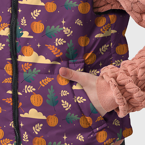 Детский жилет Маленькие тыквы на фиолетовом фоне / 3D-Черный – фото 5