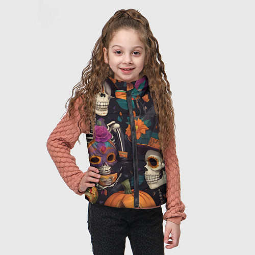 Детский жилет Хэллоуин страшилки черепа / 3D-Красный – фото 3