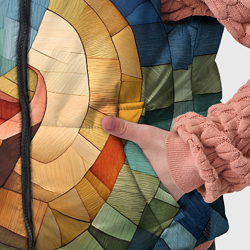 Детский жилет Разноцветная мозаика в виде спирали / 3D-Черный – фото 5