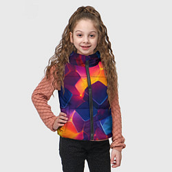 Детский жилет Неоновая геометрическая текстура, цвет: 3D-красный — фото 2