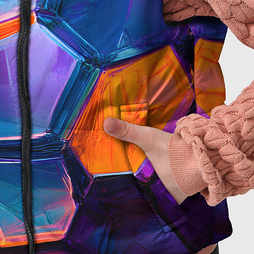 Детский жилет Неоновые минералы / 3D-Светло-серый – фото 5