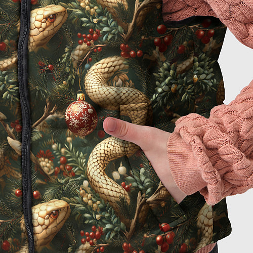 Детский жилет Паттерн со змеями и елкой / 3D-Черный – фото 5