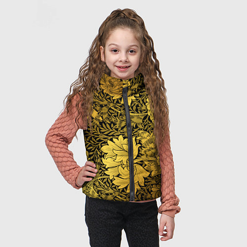 Детский жилет Золотые подсолнухи / 3D-Красный – фото 3