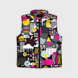 Детский жилет Цветной абстрактный паттерн, цвет: 3D-светло-серый