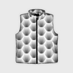 Детский жилет Неоновые соты, цвет: 3D-светло-серый