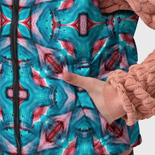 Детский жилет Калейдоскопический узор из голубых и красных штрих / 3D-Черный – фото 5