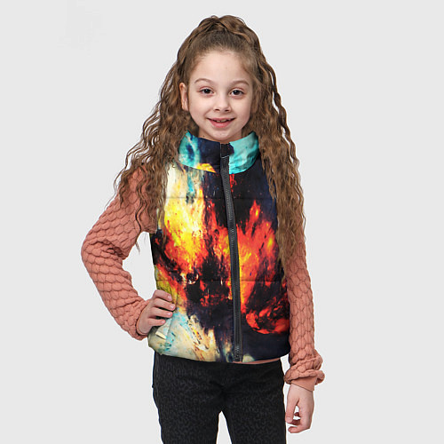 Детский жилет Абстрактный космос текстура / 3D-Красный – фото 3