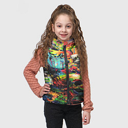 Детский жилет Кислотные рисунки психоделика, цвет: 3D-красный — фото 2