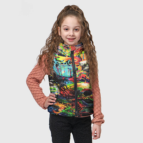 Детский жилет Кислотные рисунки психоделика / 3D-Красный – фото 3