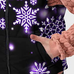 Детский жилет Снежинки в неоне, цвет: 3D-черный — фото 2