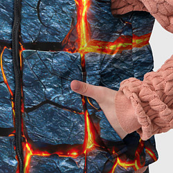 Детский жилет Каменный разлом с лавой, паттерн, цвет: 3D-светло-серый — фото 2