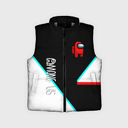 Детский жилет Among us geometry steel glitch, цвет: 3D-светло-серый