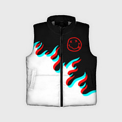 Детский жилет Нирвана глитч огонь, цвет: 3D-светло-серый