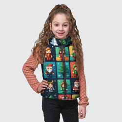 Детский жилет Minecraft с новогодний паттерн, цвет: 3D-черный — фото 2
