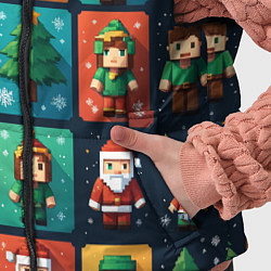 Детский жилет Minecraft с новогодний паттерн, цвет: 3D-черный — фото 2